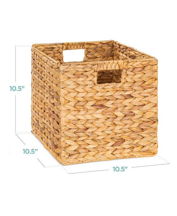 Best Choice Products 10.5x10.5in Hyacinth Storage Baskets, Set of 5 Multipurpose Collapsible Organizers - Tan/Beige - No Size -K4-0047