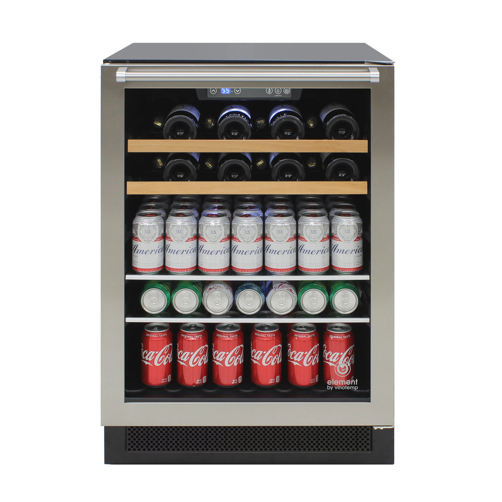 Vinotemp 23.63-in W 16-Bottles Stainless Steel Built-In /freestanding Indoor Wine Cooler - L169