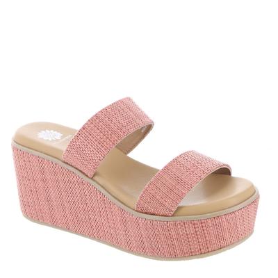 Yellow Box Shoes Women's Sandals CORAL - Coral & Brown Inisa Platform Wedge Sandals - Women size 7 - A12 - 1575