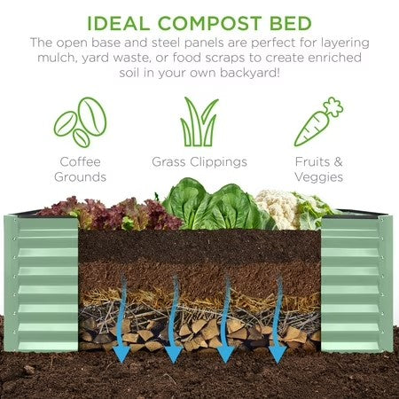 Best Choice Products 6x3x2ft Outdoor Metal Raised Garden Bed for Vegetables Flowers Herbs - Gun Metal - H1 - 1987