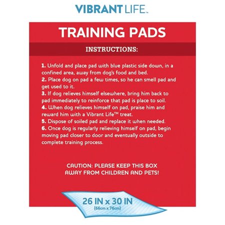 Vibrant Life Training Pads   Super Absorbent, Leak Proof, & Fast Dry Dog and Puppy Pee Pads   XL 26 in x 30 in, 75 Count - B2 - 444