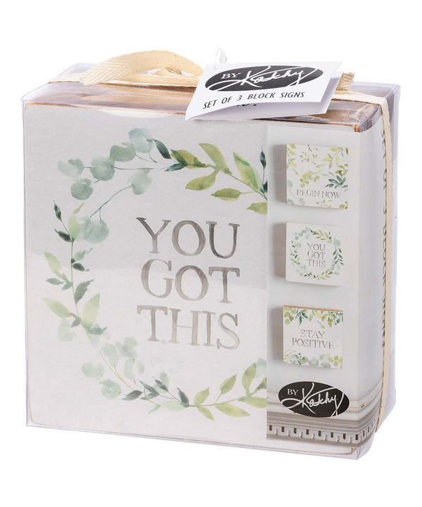 White & Green 'You Got This' Box Sign - Set of Three - F13 - 1917