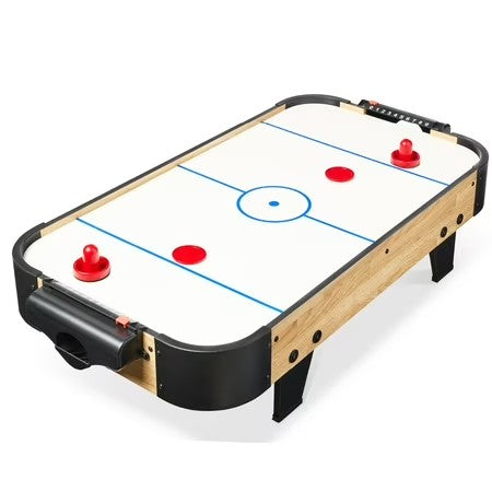 Best Choice Products 40in Air Hockey Arcade Table w/ 100V Motor, Electric Fan, 2 Strikers, 2 Pucks - Natural - A5 - 1415