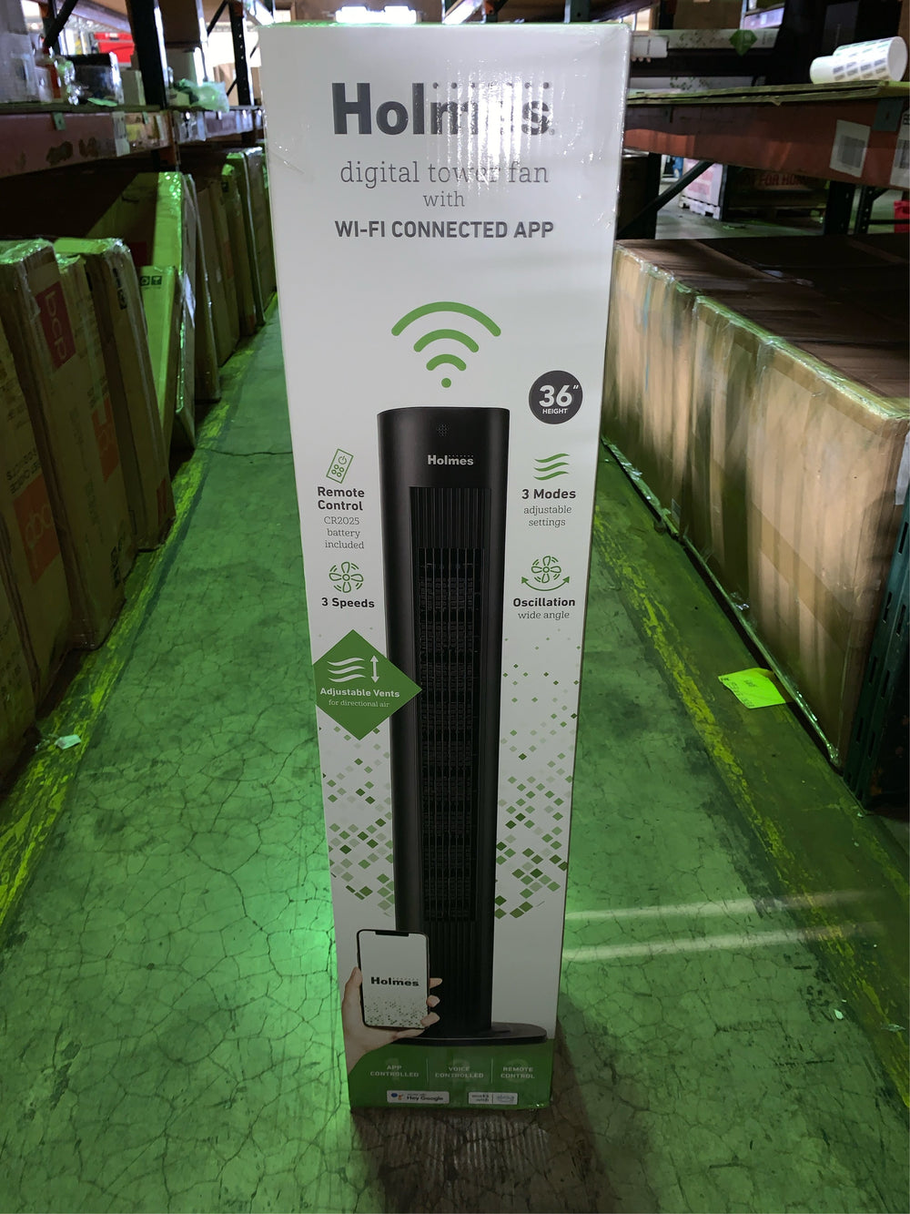 36" Smart Tower Oscillating Fan Black - K12-0257