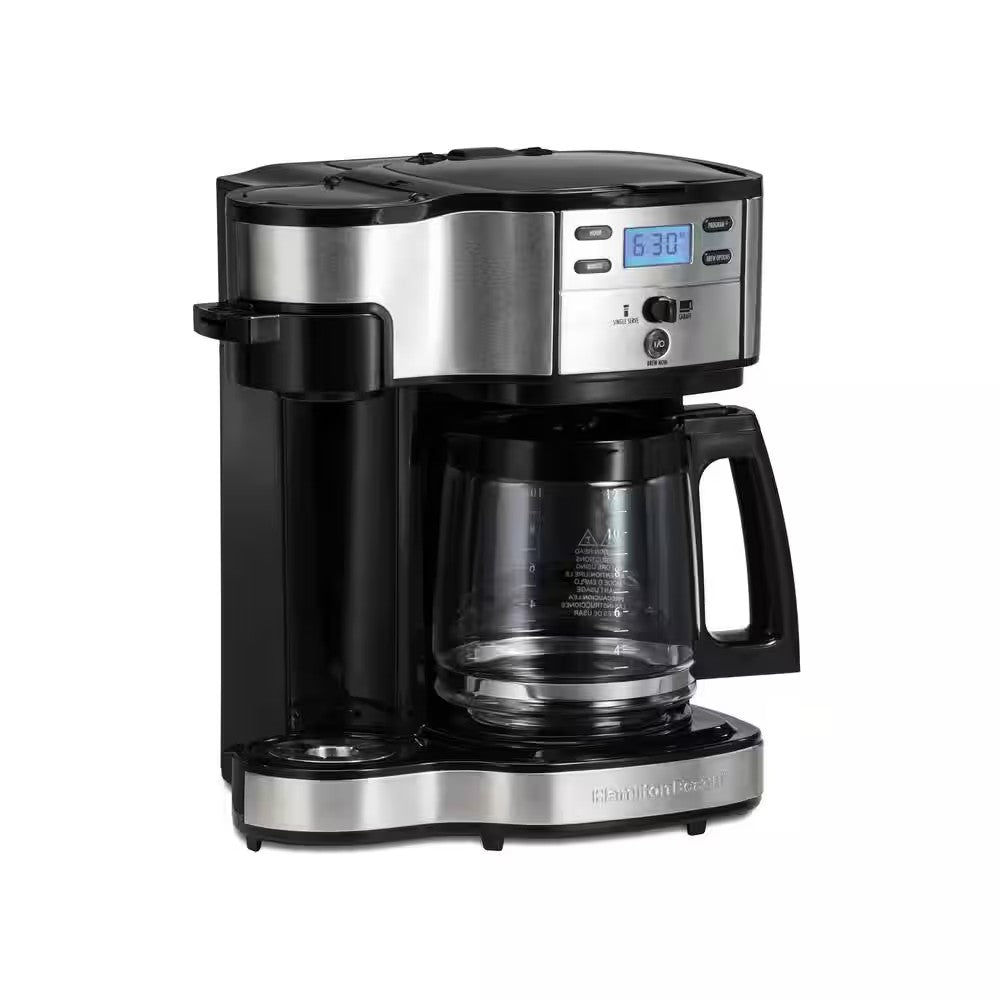 12-Cup Black and Stainless Steel 2-Way Programmabl