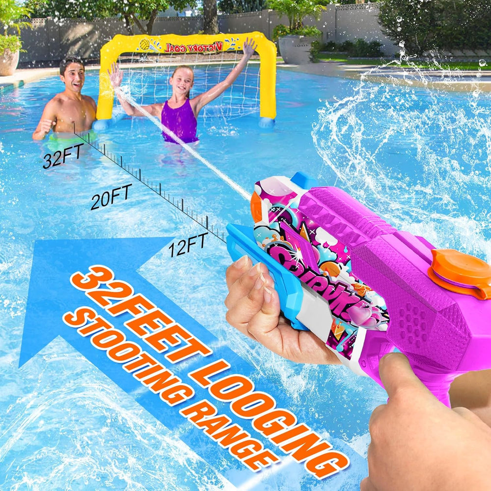 Water Gun for Adults Kids: 600CC 4 Pack Squirt Blasters Super Water Guns for Adults Kids,Water Gun Outdoor Toys High Capacity Summer Soaker for Swimming Pool Beach Fighting, Long Shooting Distance 1375
