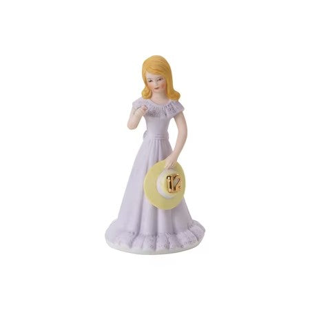Enesco Growing up Birthday Girls Blonde Age 12 Figurine, Porcelain Multicolor 5.8in H - G9 - 154