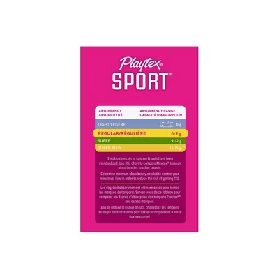 Playtex Sport Tampons - Plastic - Unscented - Regular - 36ct - C2 - 1292