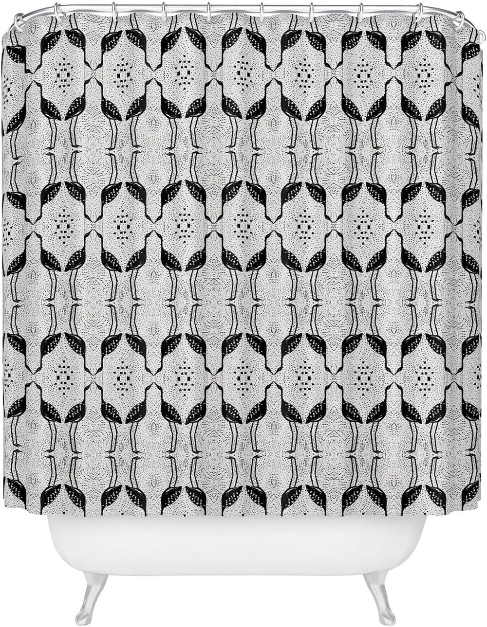 Society6 Shower Curtain - Bathroom Decor by Alison Janssen - Extra Long Fabric Shower Curtains for Bathroom, 72" x 69", Elegant Bird On Spots 1314