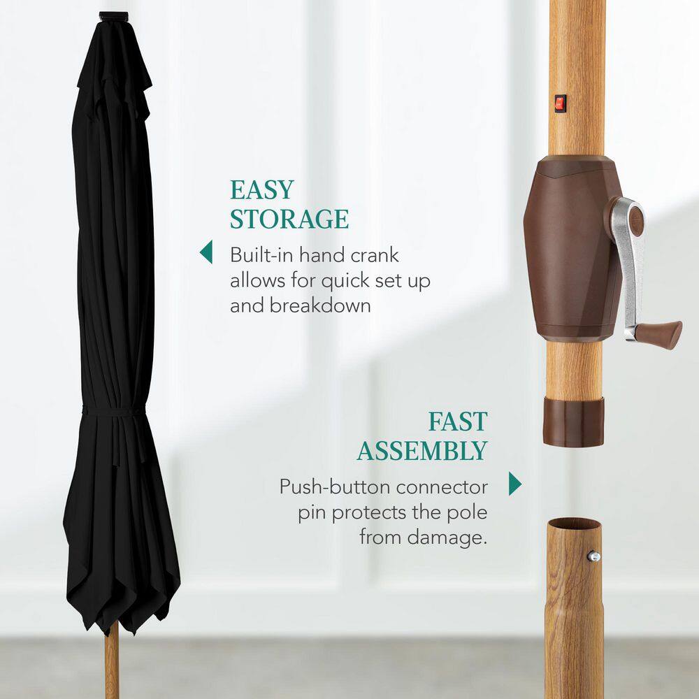9 ft. Steel Market Patio Umbrella in Black - F2 - 1999