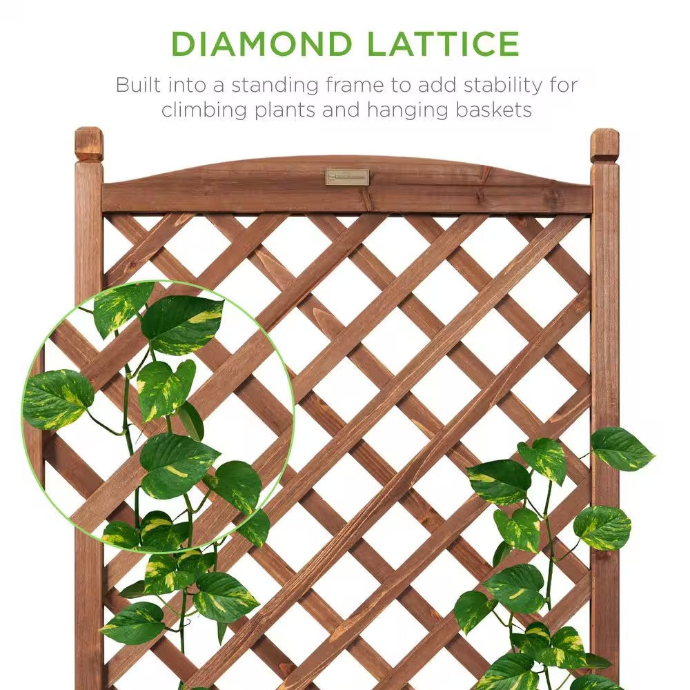48 in. Wood Planter Box and Diamond Lattice Trellis (2-Pack) - J3 - 1962
