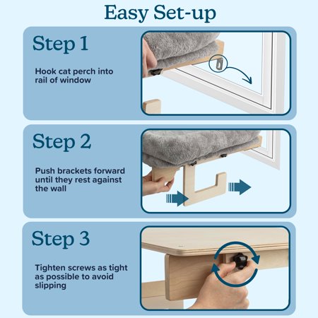 PETMAKER Cat Bed for Window Sill - Cat Window Perch with Bolster (Gray) - K5 - 1980