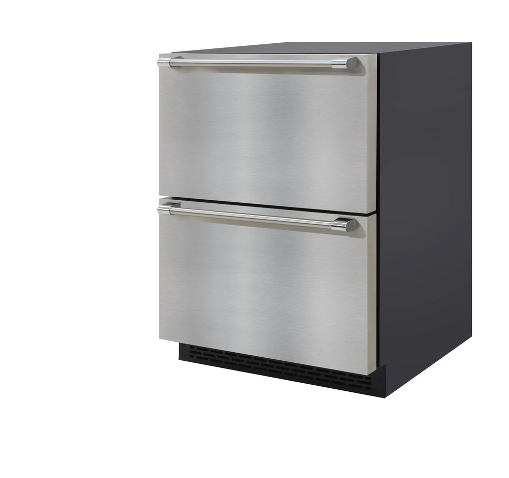 Brama 24-in 2-Drawer Freestanding Drawer Refrigerator (Stainless Steel) E9