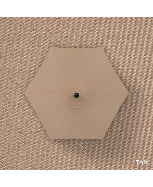Best Choice Products 7.5ft Heavy-Duty Outdoor Market Patio Umbrella w/ Push Button Tilt, Easy Crank - Tan/Beige 1876