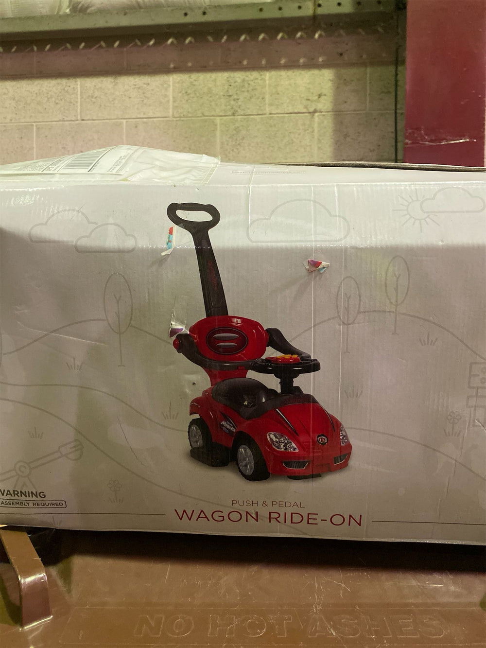 Best Choice Products Kids 3-in-1 Push and Pedal Car Toddler Ride On w/Handle, Horn, Music - Red - K2 - 1967