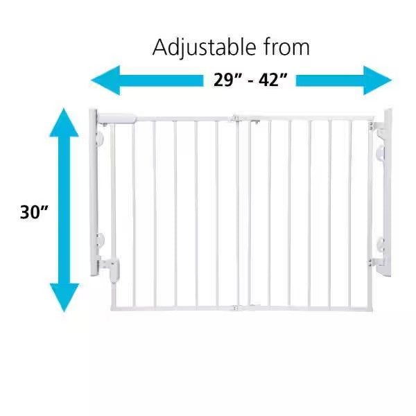 Safety 1st Ready to Install 28 in. Top of Stairs Child Safety Gate in White - H14 - 1773