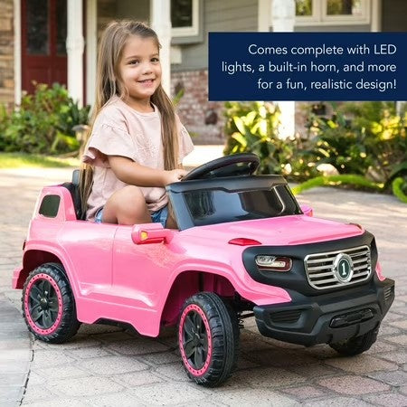 Best Choice Products 6V Kids Ride On Car Truck w/ Parent Control, 3 Speeds, LED Headlights, MP3 Player, Horn - Pink - H5 - 1636