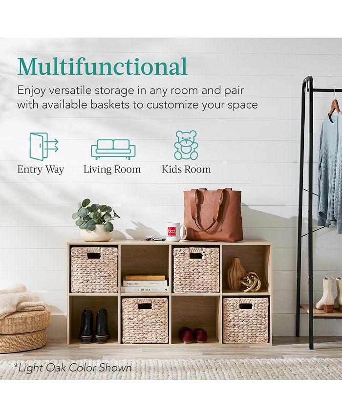 Best Choice Products 8-Cube Bookshelf, 11in Display Storage System, Organizer w/ Removable Back Panels - White B1706