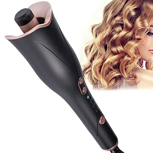 Upgrade Automatic Hair Curler,BEJARM Rotating Curling Iron with 1" Large Barrel Ideal for Mid Length to Longer Hair, Auto Curling Wand with Anti-Scald 1963