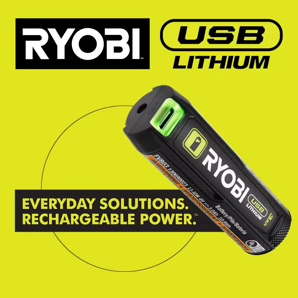 RYOBI USB Lithium 3-Port Charger and Power Source 1673