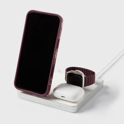 3 in 1 Charger for iPhone Watch and AirPods - heyday  White -F6-1687