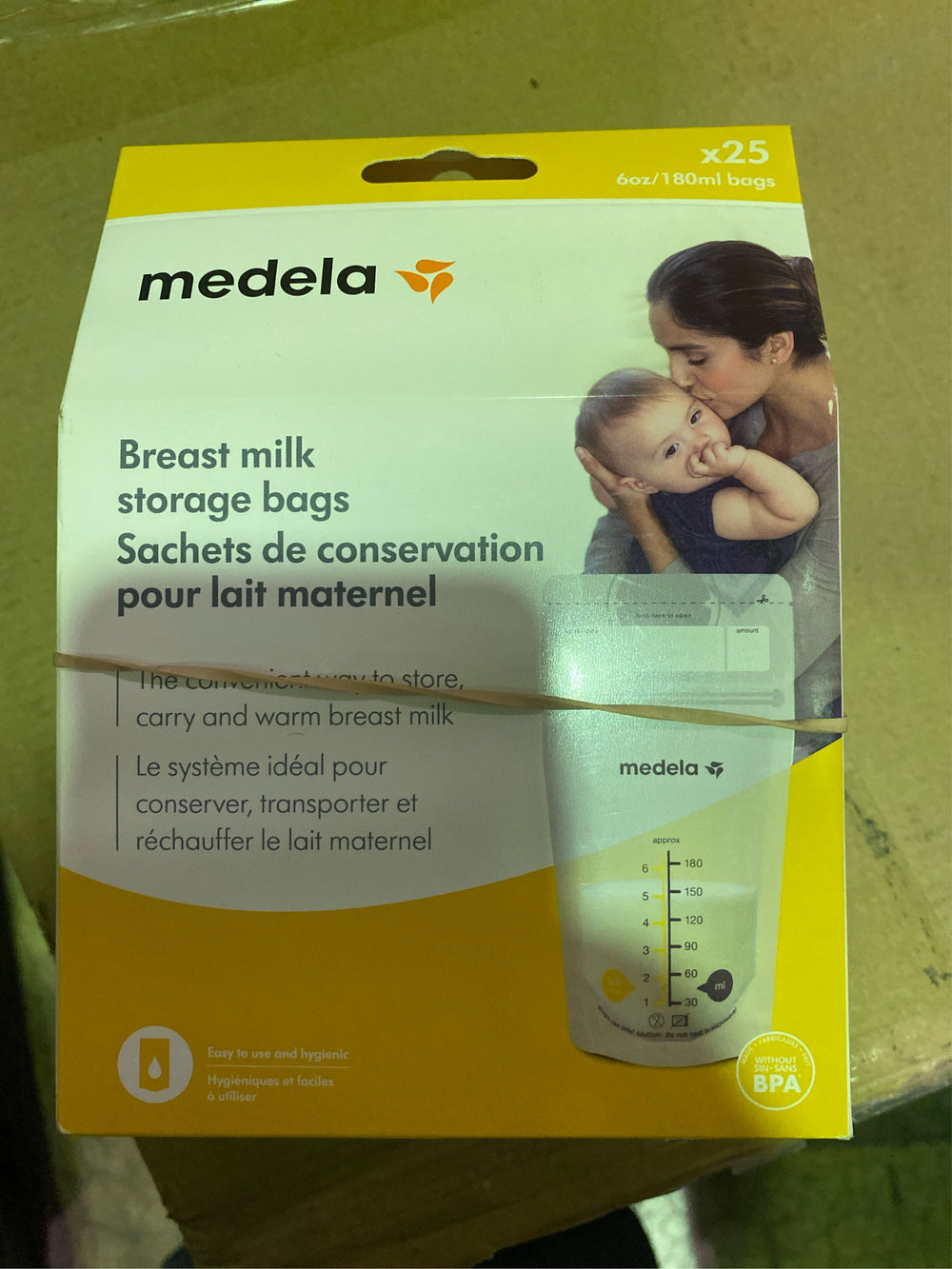 (Lot of 2) Medela Breast Milk Storage Bags, 6oz/180ml, Clear with Measurements, 68060, 25 Count - C5 - 385