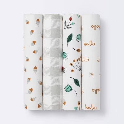 Flannel Baby Blanket Forage On - Cloud Island  - 4pk - K10 - 139