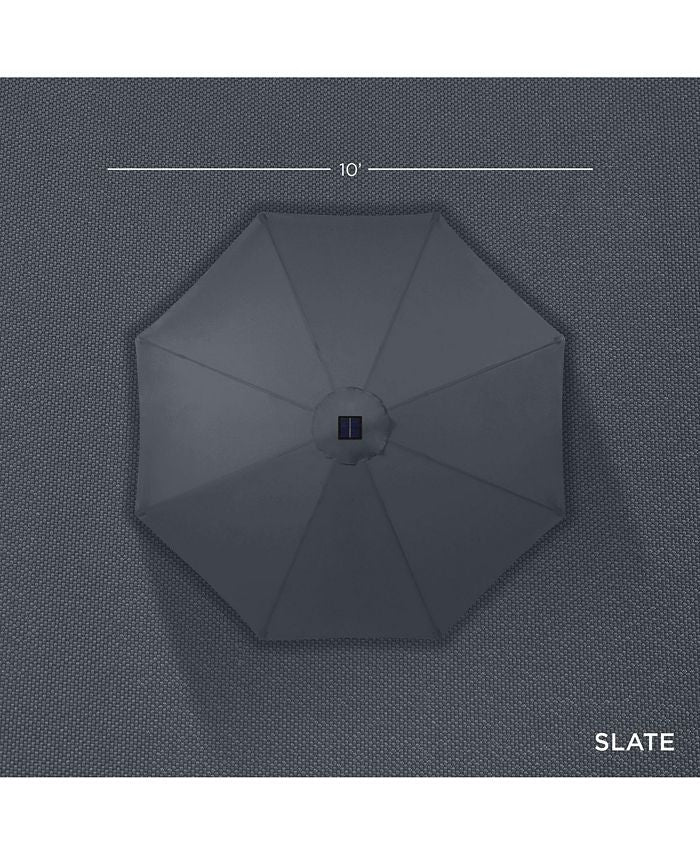 Best Choice Products 10ft Solar LED Lighted Patio Umbrella w/ Tilt Adjustment, UV-Resistant Fabric - Gray - F1 - 1982