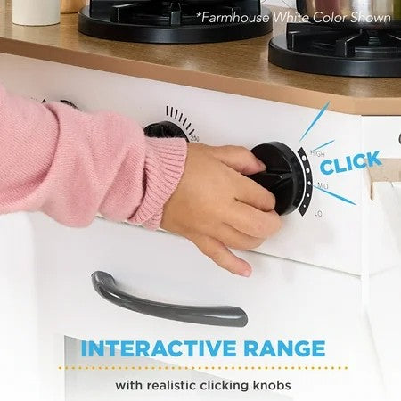 Best Choice Products Pretend Play Corner Kitchen, Interactive Wooden Kids Set w/ Lights & Sounds - White 1839