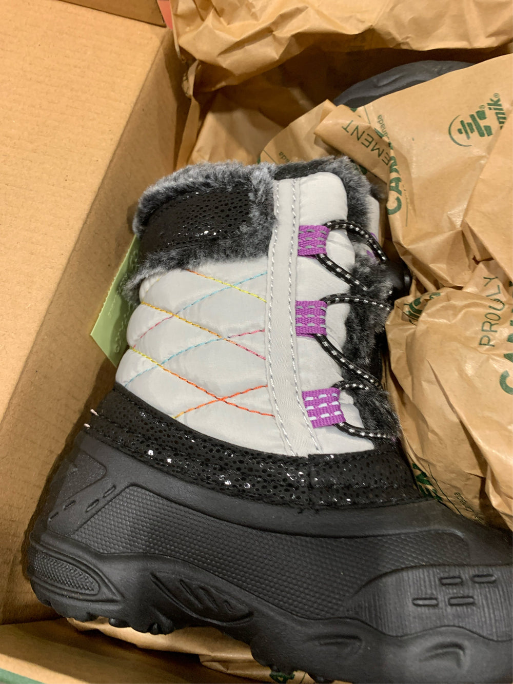Kamik Kids Star 2T (Toddler) (Light Grey) Girl's Shoes size 6 -A10-0604