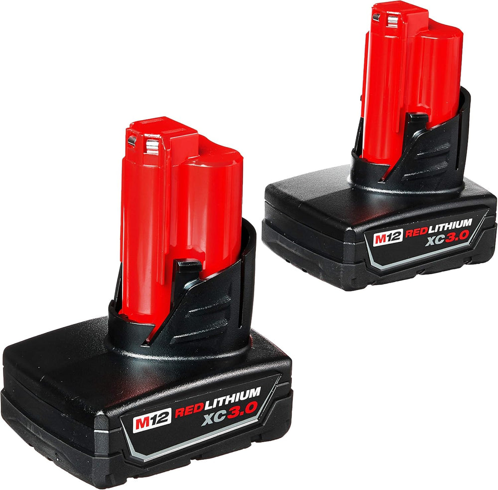 Milwaukee 48-11-2412 Twin Pack of 3.0 Amp Hour Extended Capacity 12V Lithium Ion Batteries 1550