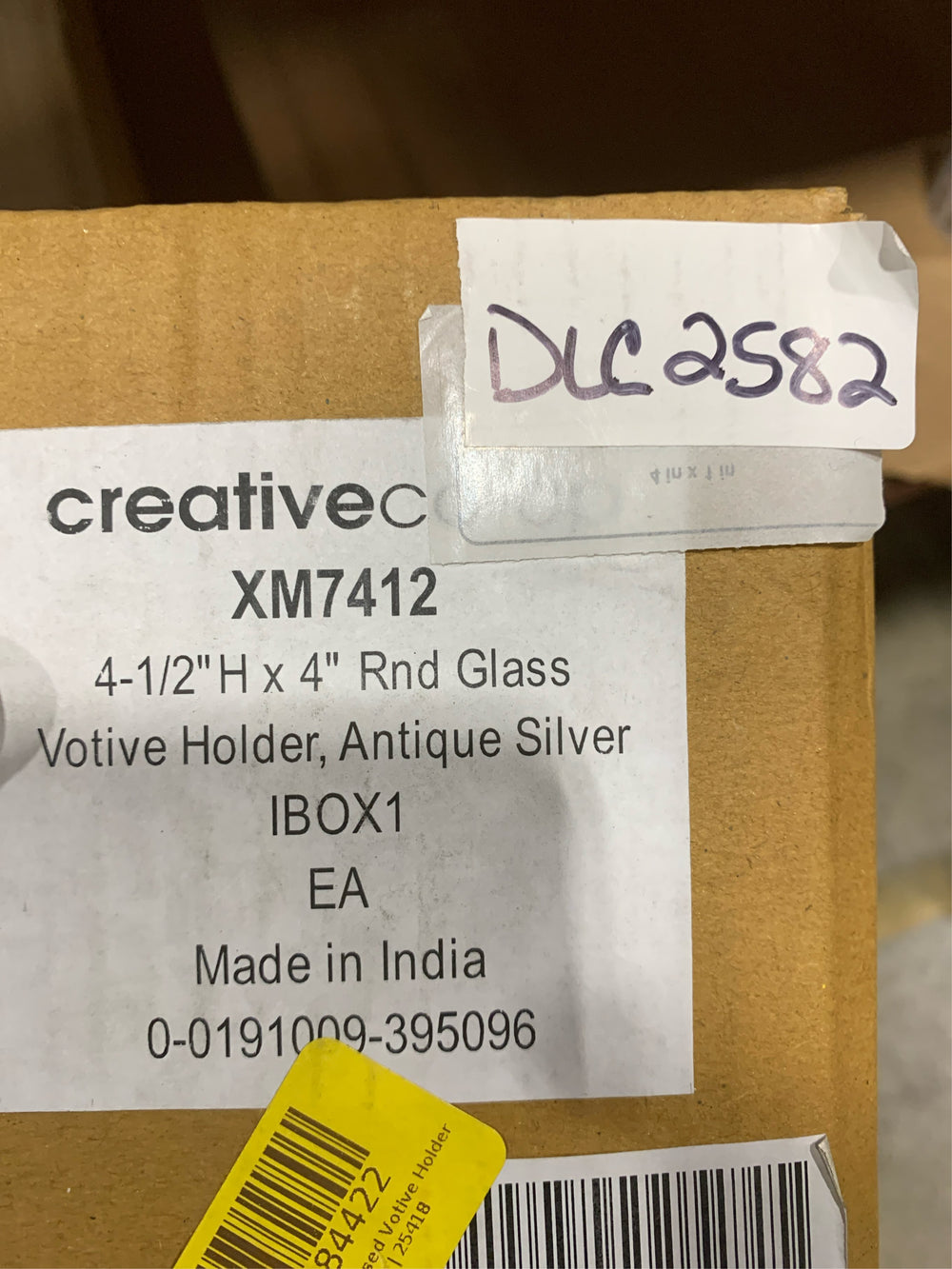 Silvertone Distressed Votive Holder -B4-0482