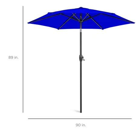Best Choice Products 7.5ft Heavy-Duty Outdoor Market Patio Umbrella w/ Push Button Tilt, Easy Crank - Cobalt Blue -L14-1918 -K14-1932