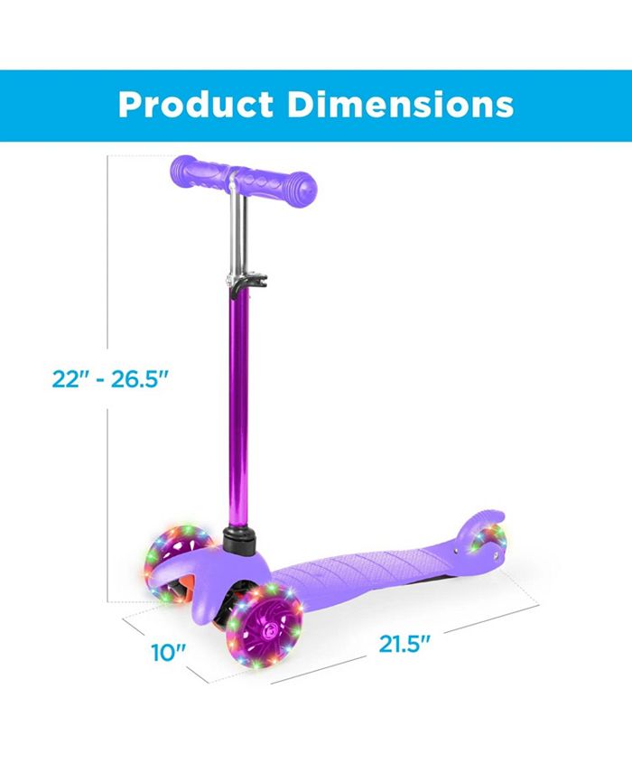 Best Choice Products Kids Mini Kick Scooter Toy w/ Light-Up Wheels and Height Adjustable T-Bar - Purple 1731