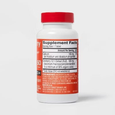 Cranberry Dietary Supplement Tablets - 60ct - up&up : 500mg Per Serving - L10 - 156