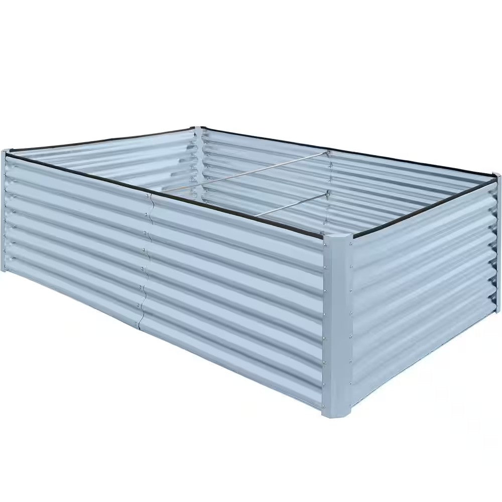 8 ft. x 4 ft. x 2 ft. Mist Blue Outdoor Steel Raised Garden Bed, Planter Box for Vegetables, Flowers, Herbs - D3 - 1418