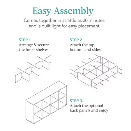 Best Choice Products 8-Cube Bookshelf, 11in Display Storage System, Organizer w/ Removable Back Panels - Greige - H5-0797