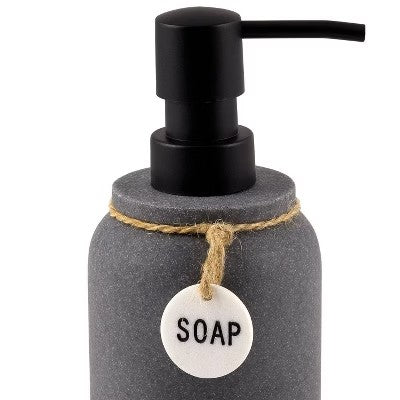 2pc Eton Lotion Pump Set Dark Gray - Allure Home Creations: Resin & Plastic, Hand Wash, 12.68oz Capacity - F12 - 294