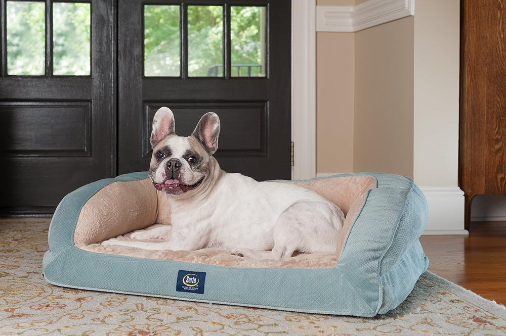 Serta Ortho Quilted Couch Pet Bed, Large, Blue - J4 - 1991