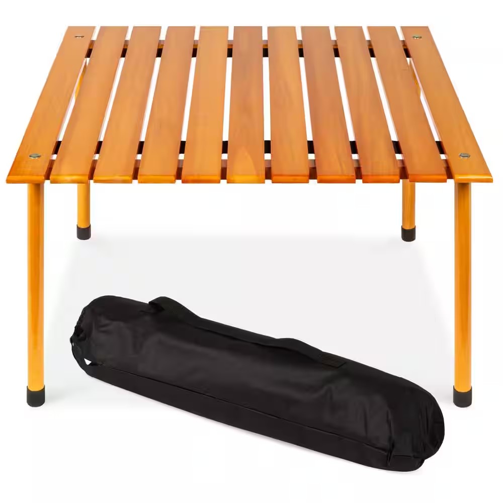 28 in. x 28 in. Foldable Wood Square Picnic Table with Carrying Case 1828