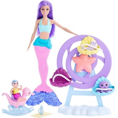 Barbie Mermaid Doll Nurturing Playset with Merbaby