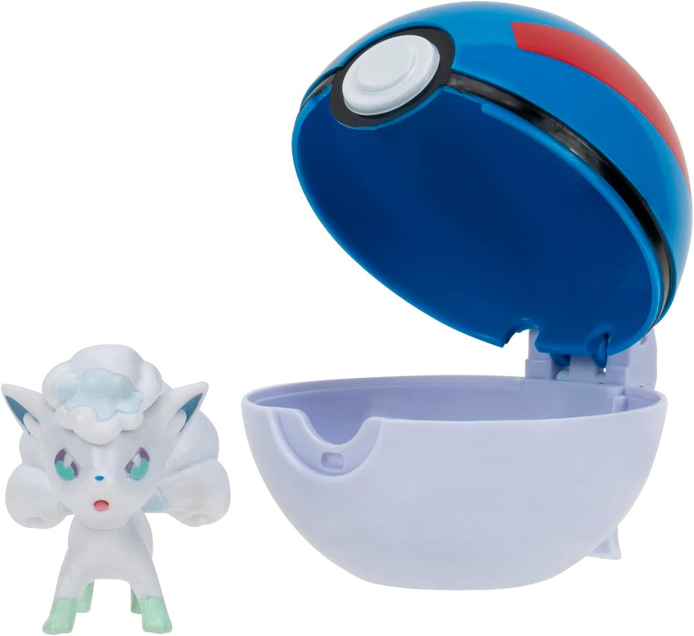 Pok mon PKW3135 Clip 'n'Go Pok  Balls Alola Vulpix & Super Ball, Official Pok ball with 5 cm Figure 1463