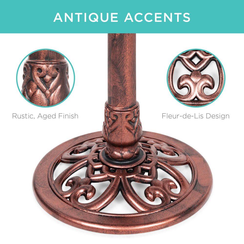 Rustic Apricot Birdbath -A4-0473