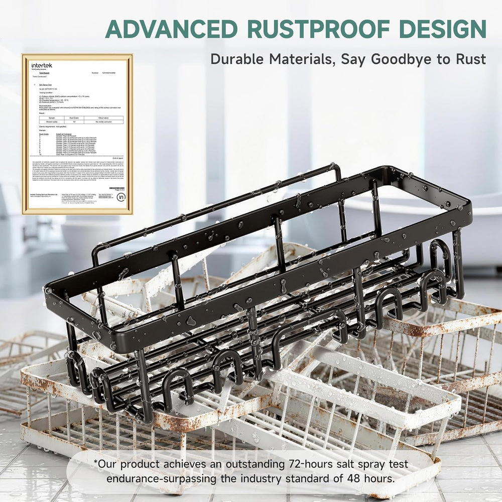 Veken Shower Caddy 6-Pack, Advanced Rustproof Design, No Drilling Adhesive Shelves, Rack with Soap Holder, Large Capacity Bathroom Organizers and Storage, Wall-Mounted Kitchen & Home Decor 1379