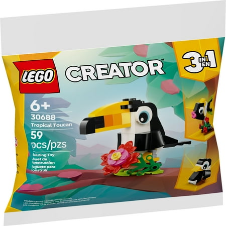 LEGO Creator 3 in 1 Tropical Toucan - Transforms from Toucan to Fish to Penguin - Travel Toy for Kids - G6 - 763 -A6-1129 -C7-1161