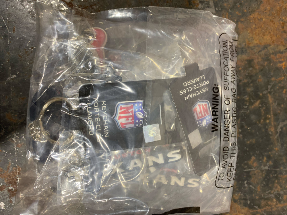 Lot of 10 - Team Sports America NFL Houston Texans Bold Sporty Rubber Keychain - 5" Long x 3" Wide x 0.2" High - B13 - 1329