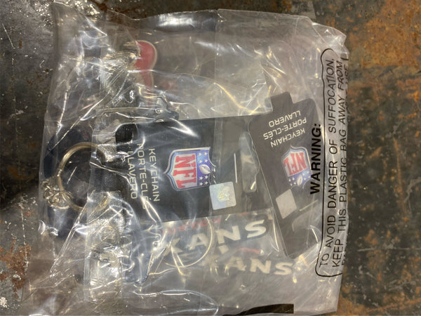 Lot of 10 - Team Sports America NFL Houston Texans Bold Sporty Rubber Keychain - 5" Long x 3" Wide x 0.2" High - B13 - 1329