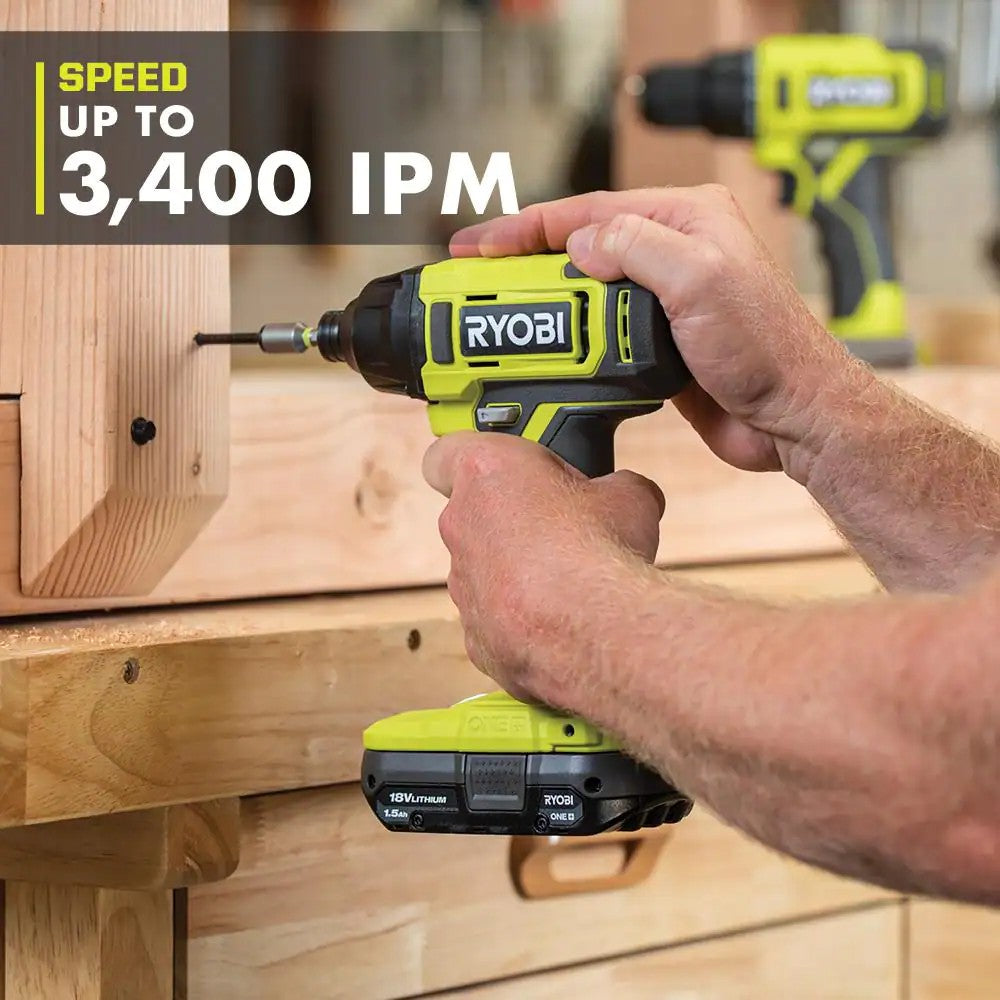 RYOBI ONE+ 18V Cordless 1/4 in. Impact Driver (Tool Only) 1681