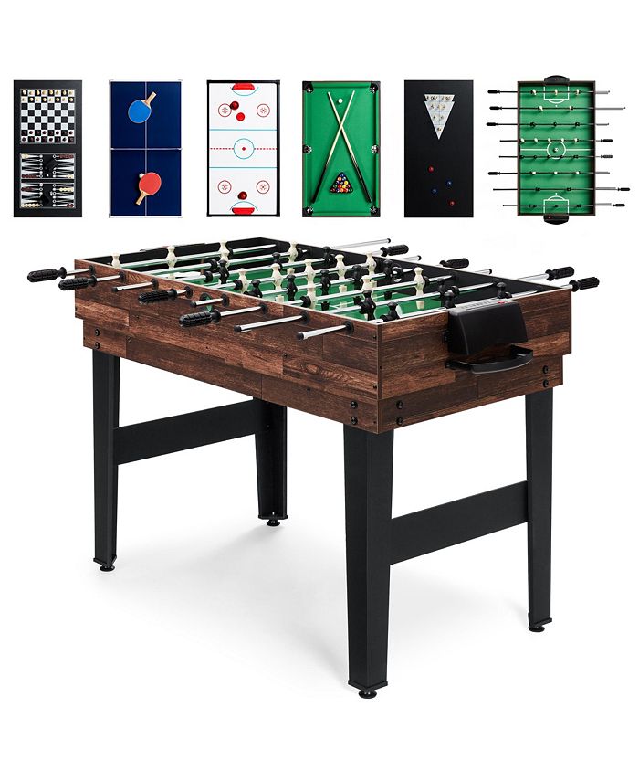 Best Choice Products 2x4ft 10-in-1 Combo Game Table Set w/ Hockey, Foosball, Pool, Shuffleboard, Ping Pong - Brown - NO SIZE - H4 - 2008