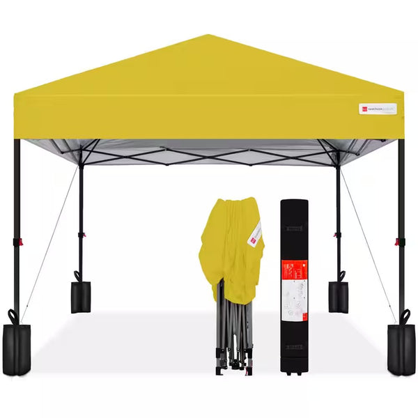 10 ft. x 10 ft. Yellow Easy Setup Pop Up Canopy Instant Portable Tent with 1-Button Push and Carry Case -M10-1938